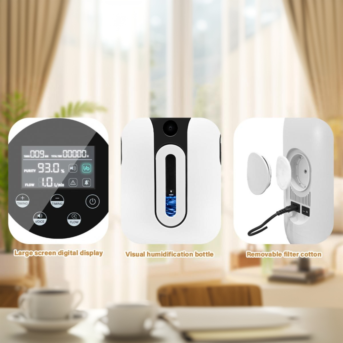 Oxygen Concentrator Machine for Home Use YM-88D6, 1-7L New Upgrade Suitable for All Kinds Of People. - O2Pura