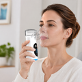 Portable Mesh Nebulizer U206, Handheld Rechargeable Nebulizer Machine for Adults & Kids, Silent Ultrasonic Inhaler with Digital Timing Display for Respiratory Treatment