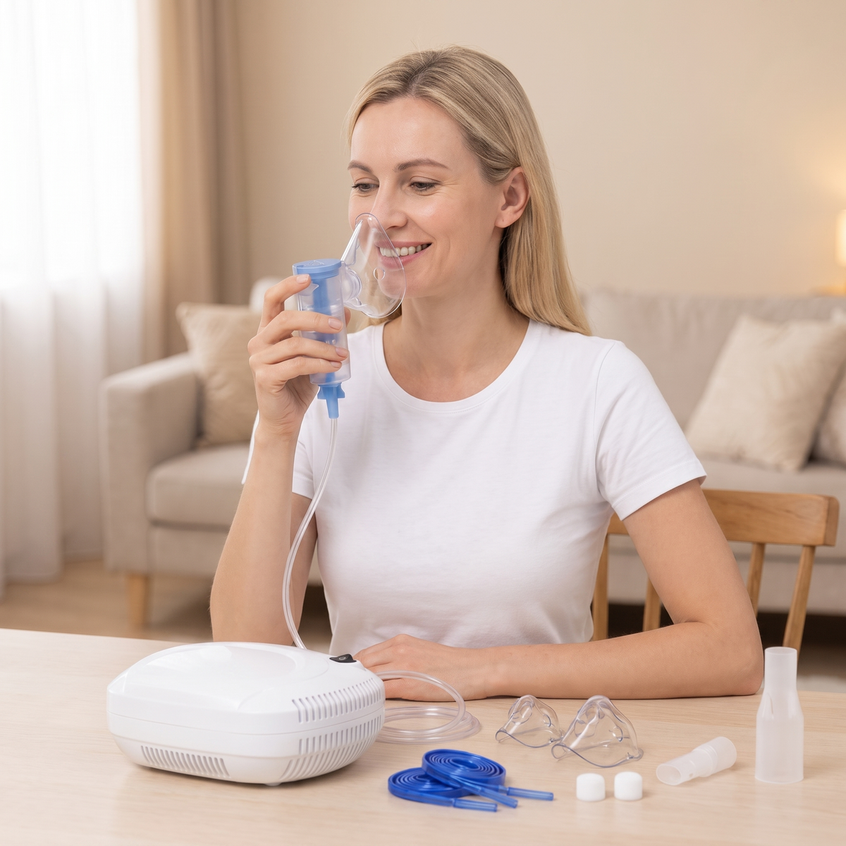 Portable Compression Nebulizer JLN-2300AS for Family Use, Adjustable Nebulization, Low Noise for Adults Children