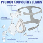 CPAP Full Face Mask Replacement Cushion Set, Detachable Buckle & Rotatable Elbow, Universal 22mm Interface for Sleep Apnea Users