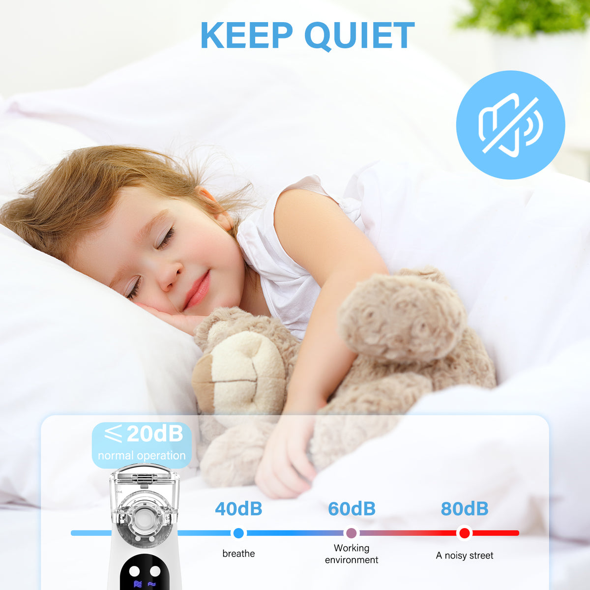 Portable Mesh Nebulizer U206, Handheld Rechargeable Nebulizer Machine for Adults & Kids, Silent Ultrasonic Inhaler with Digital Timing Display for Respiratory Treatment