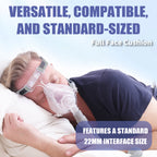 CPAP Full Face Mask Replacement Cushion Set, Detachable Buckle & Rotatable Elbow, Universal 22mm Interface for Sleep Apnea Users