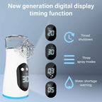 Portable Mesh Nebulizer U206, Handheld Rechargeable Nebulizer Machine for Adults & Kids, Silent Ultrasonic Inhaler with Digital Timing Display for Respiratory Treatment