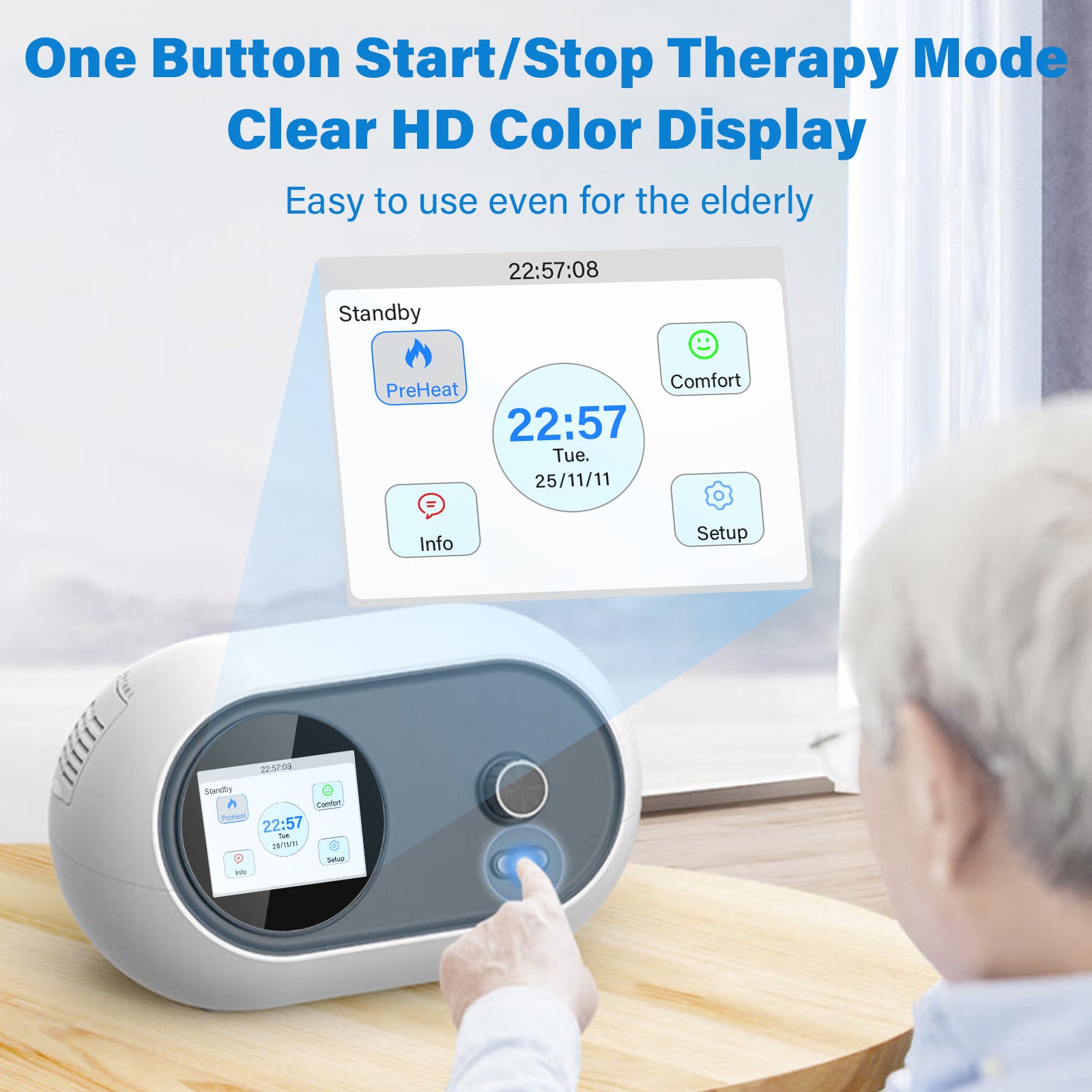 Smart Auto Dual-Level CPAP & BiPAP Machine DF-925 for Sleep Apnea - 7 Therapy Modes with Heated Humidifier & Full Face Mask
