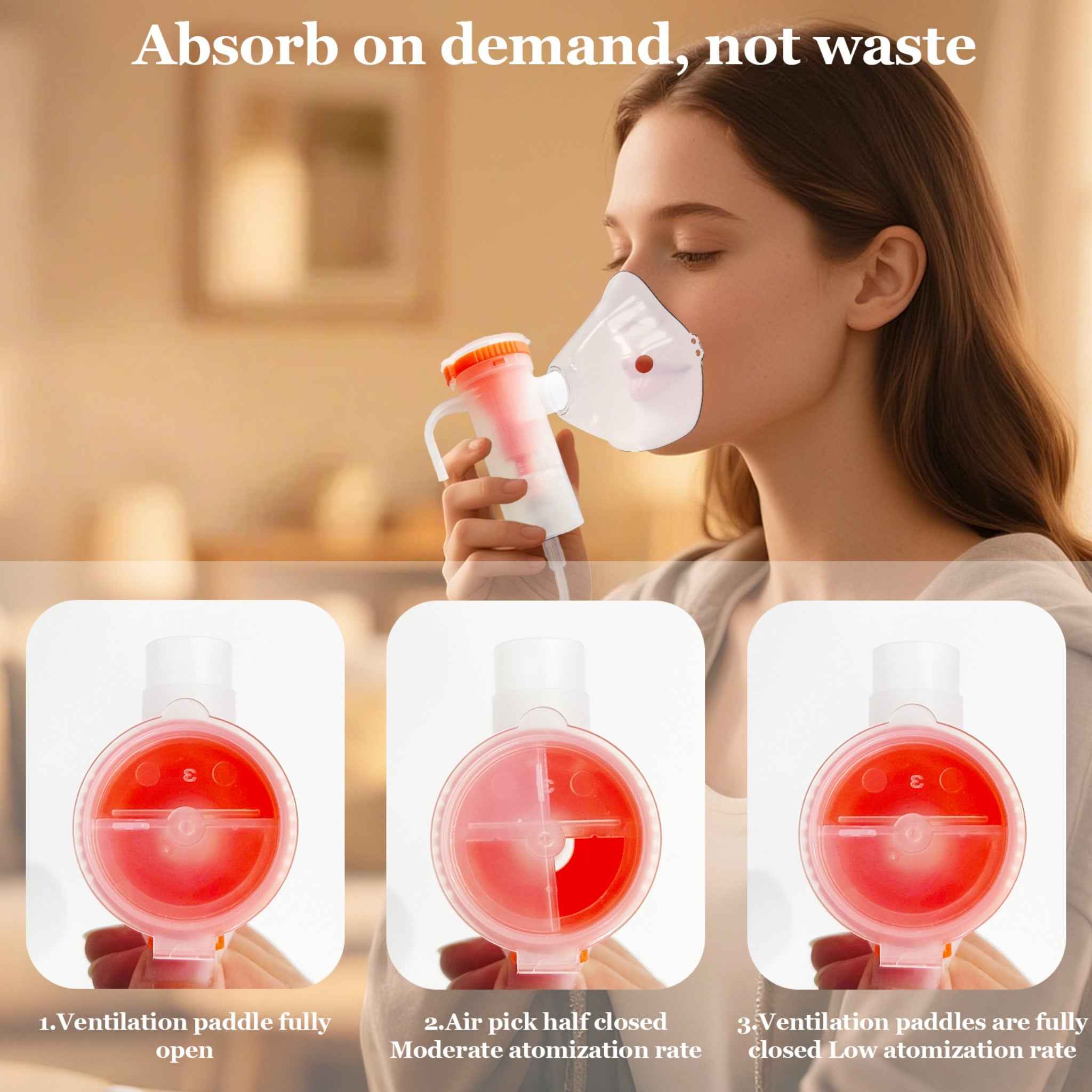 Portable Compressor Nebulizer AN-832 with 3.5μm Micron-level Atomization, Low Noise & Efficient Heat Dissipation, Home Respiratory Treatment for Cough, Asthma & Rhinitis