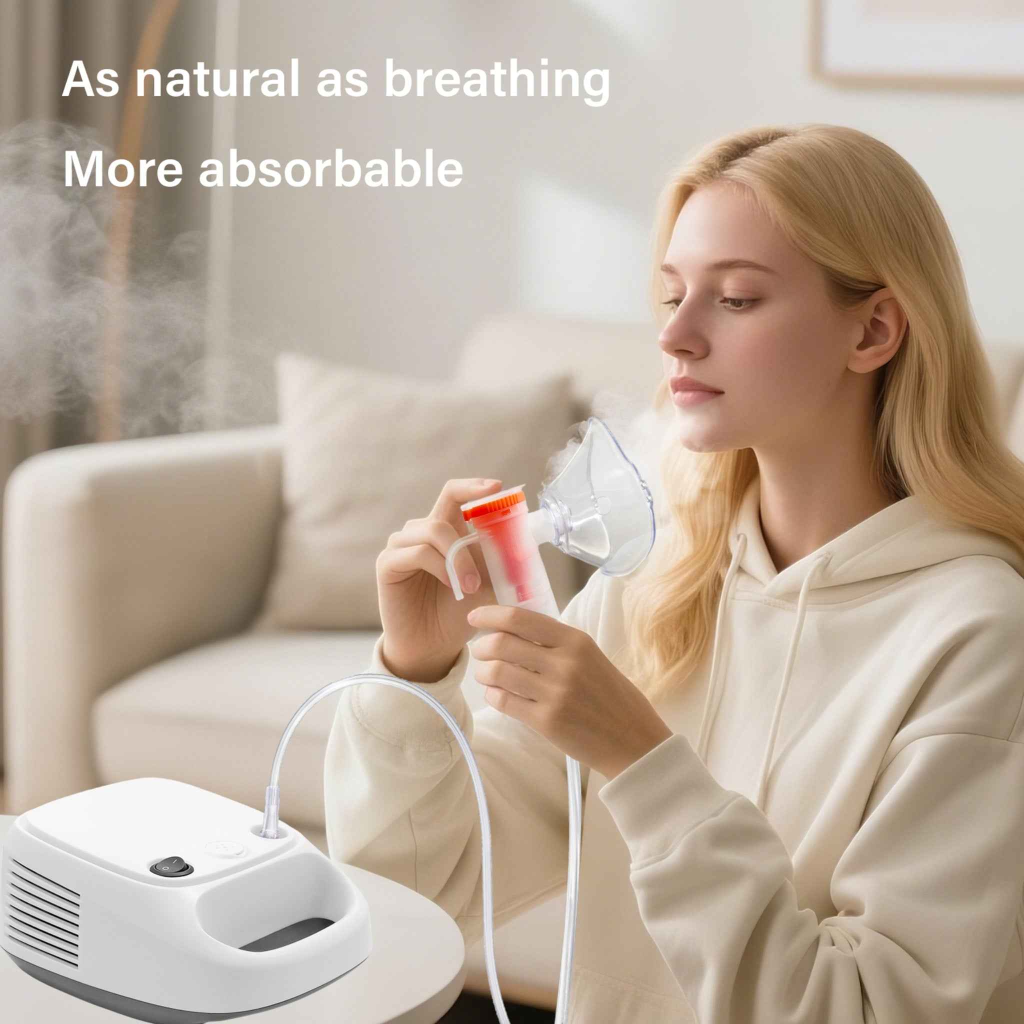 Portable Compressor Nebulizer AN-832 with 3.5μm Micron-level Atomization, Low Noise & Efficient Heat Dissipation, Home Respiratory Treatment for Cough, Asthma & Rhinitis