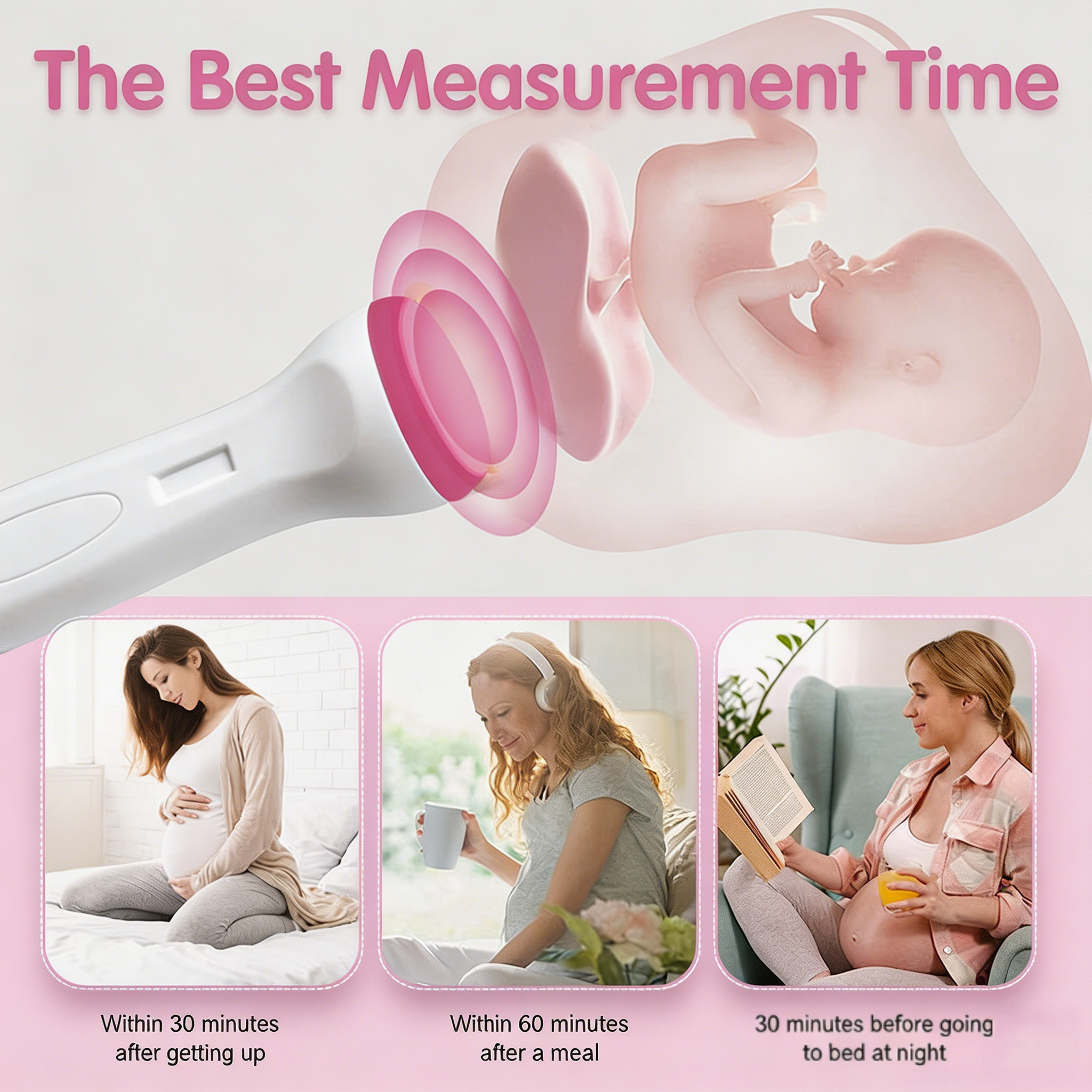 Home Fetal Doppler T502, 3.0MHz Sensitive Probe, DSP Noise Reduction, TFT Color Display, Safe for Prenatal Baby Heart Rate Monitoring at Home - O2Pura