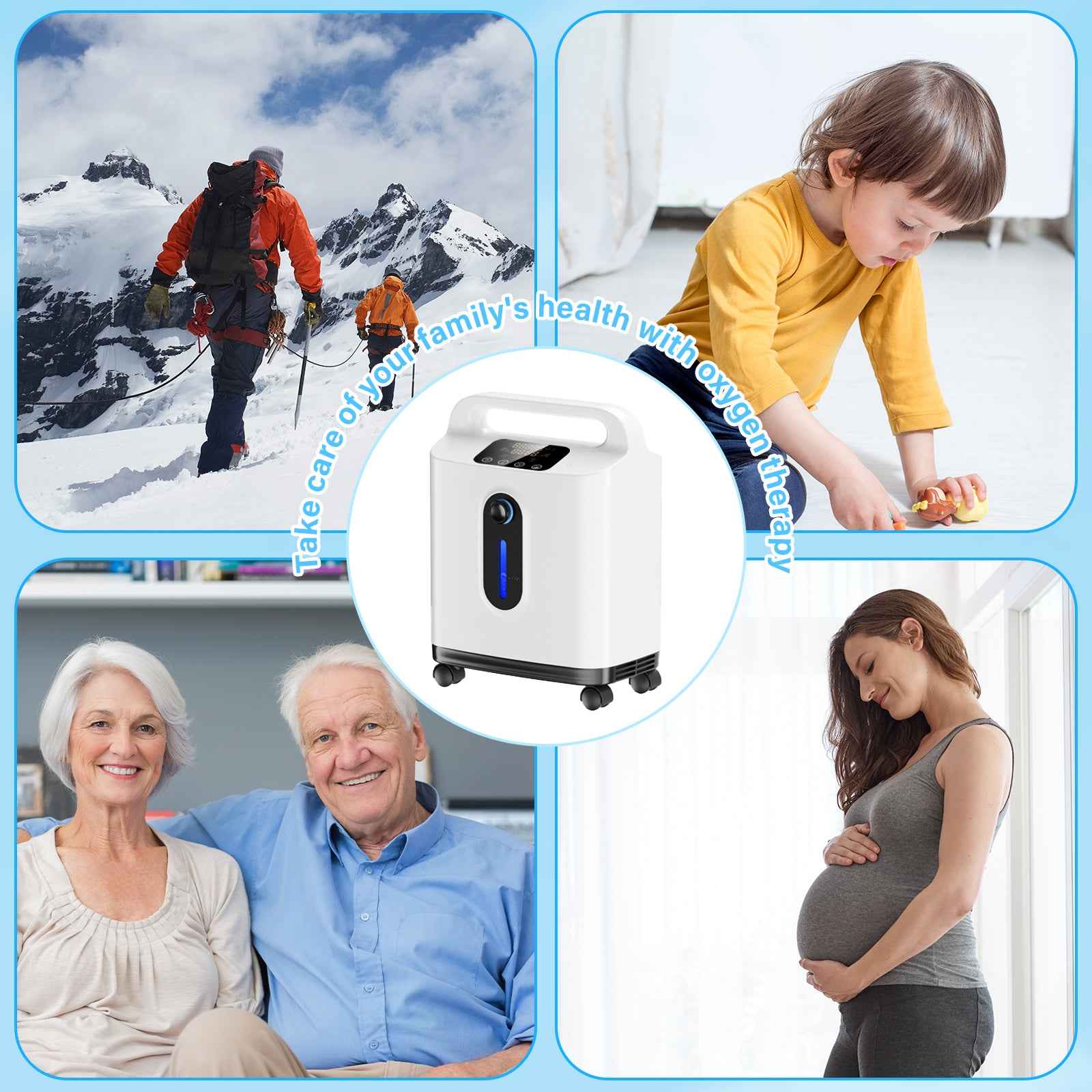Oxygen Concentrator DF-11 (2-in-1) with Atomization - 1-8L Adjustable Flow, HD Display & Remote Control