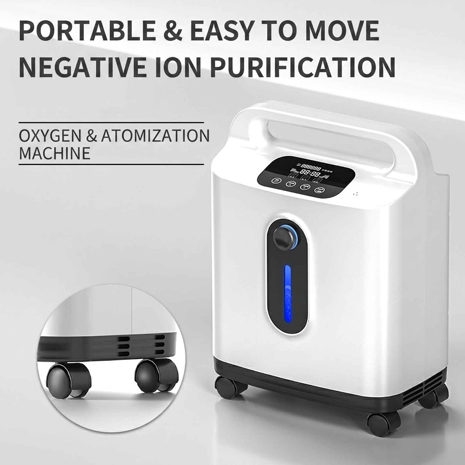 Oxygen Concentrator DF-11 (2-in-1) with Atomization - 1-8L Adjustable Flow, HD Display & Remote Control