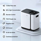 Oxygen Concentrator DF-10 1-9L Adjustable  - 96% High Concentration, with HD Touch Screen & Remote Control - O2Pura