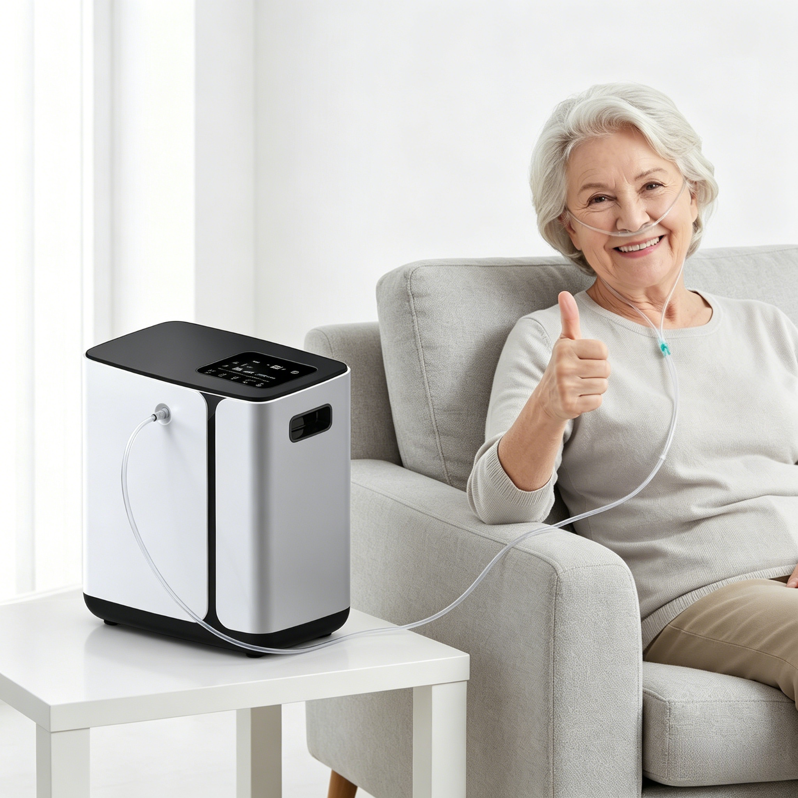 Oxygen Concentrator DF-10 1-9L Adjustable  - 96% High Concentration, with HD Touch Screen & Remote Control - O2Pura