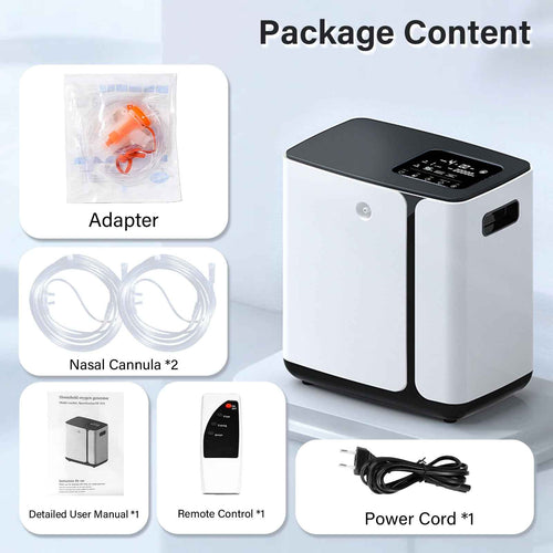 Oxygen Concentrator DF-10 1-9L Adjustable  - 96% High Concentration, with HD Touch Screen & Remote Control