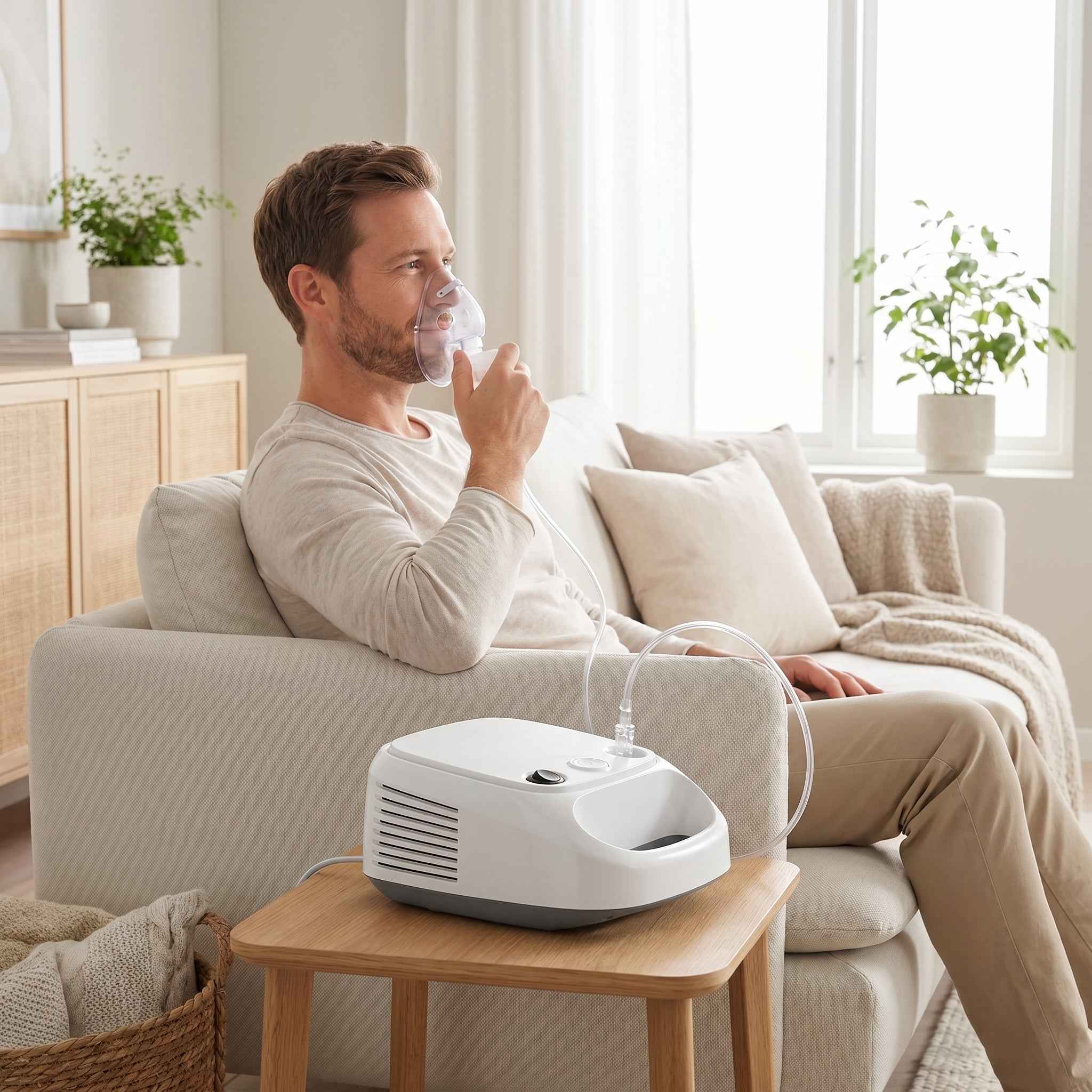 Portable Compressor Nebulizer AN-832 with 3.5μm Micron-level Atomization, Low Noise & Efficient Heat Dissipation, Home Respiratory Treatment for Cough, Asthma & Rhinitis