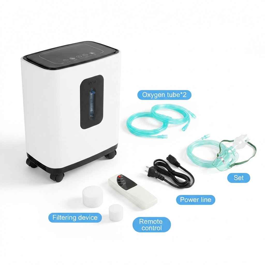 Oxygen Concentrator DF-20 With 1-9L Adjustable, Quiet Oxygen Concentrator with Remote Control, 93%± High Purity Oxygen Machine for Family Health Care - O2Pura